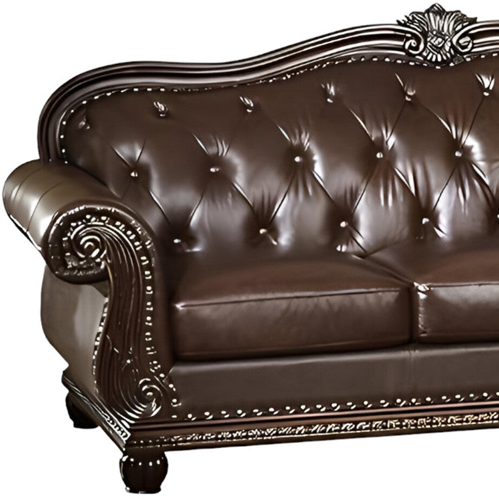 Espresso Top Grain Leather Sofa