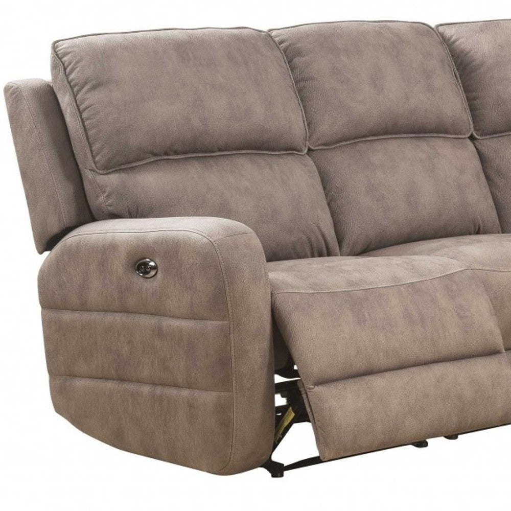 Dark Brown Genuine Leather L Shaped 6 Piece Sectional w/ Console
