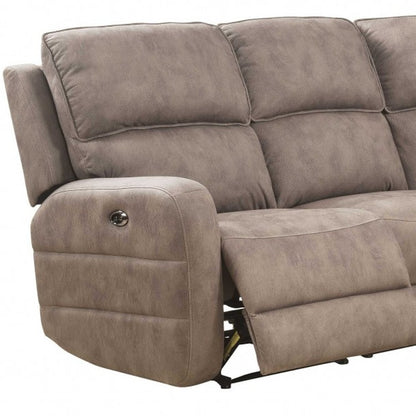 Dark Brown Genuine Leather L Shaped 6 Piece Sectional w/ Console