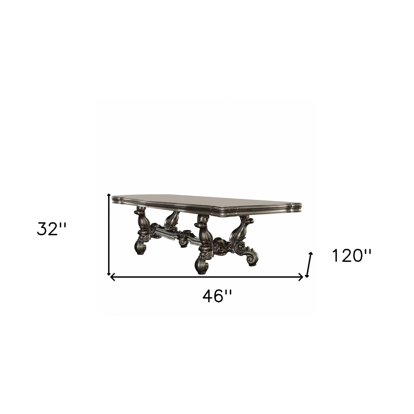 Platinum Solid Wood Trestle Base Dining Table