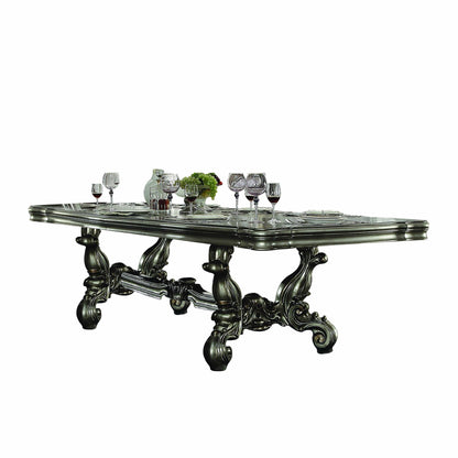 Green Solid Wood Trestle Base Dining Table
