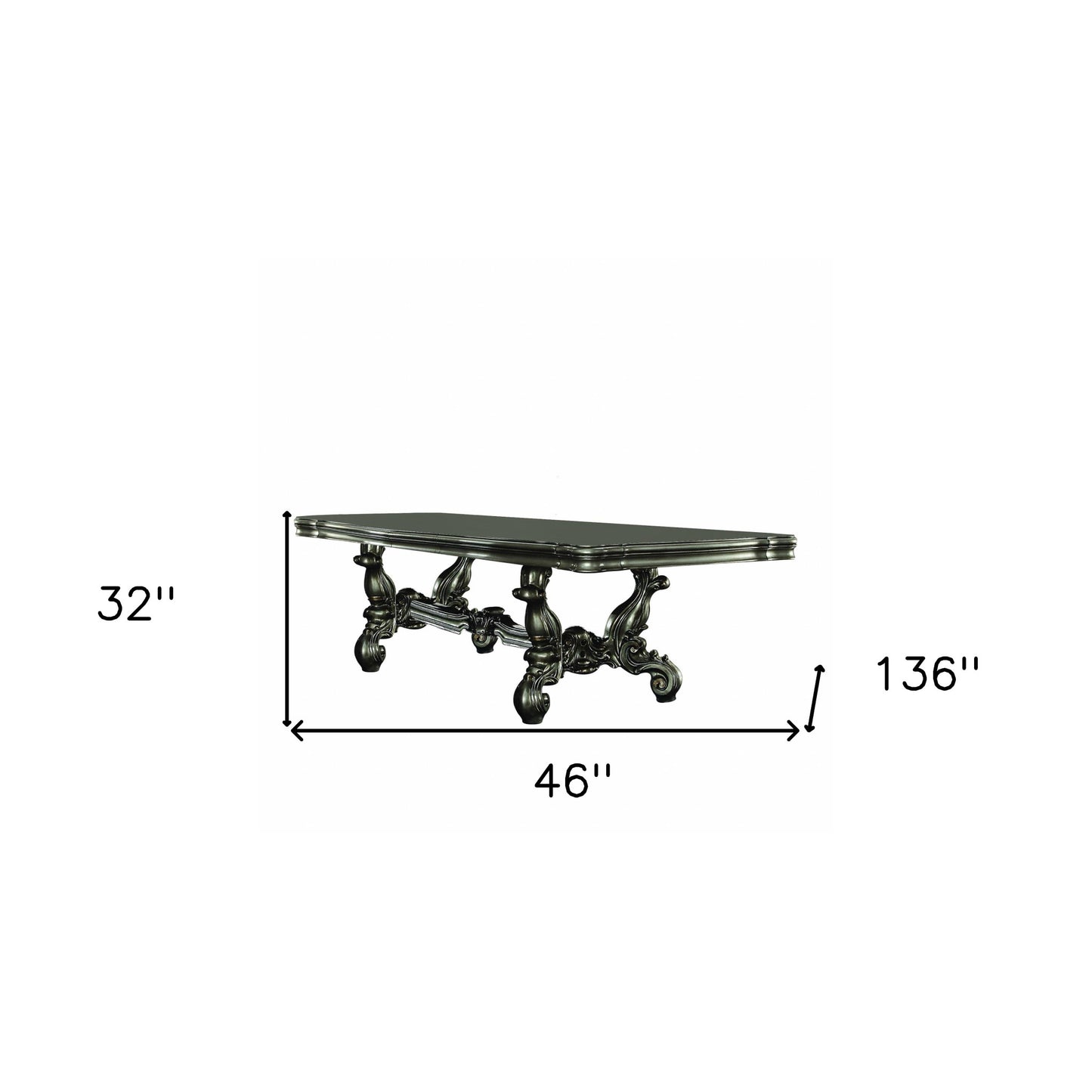 Green Solid Wood Trestle Base Dining Table