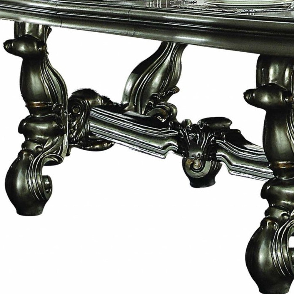 Green Solid Wood Trestle Base Dining Table