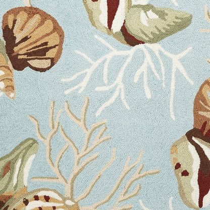 7 x 9  Polyester Blue Rug
