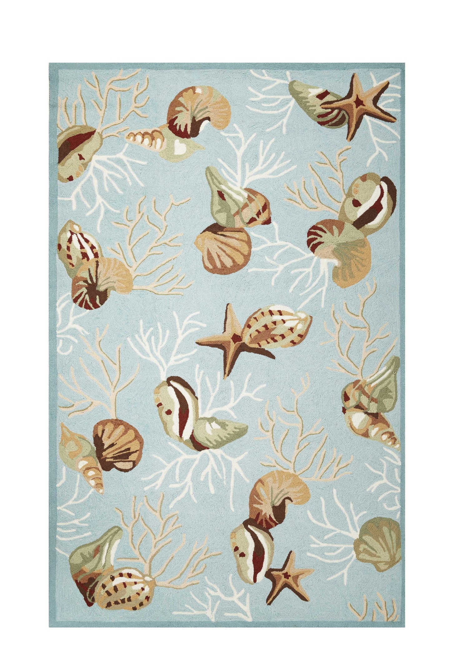 7 x 9  Polyester Blue Rug