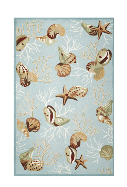 7 x 9  Polyester Blue Rug