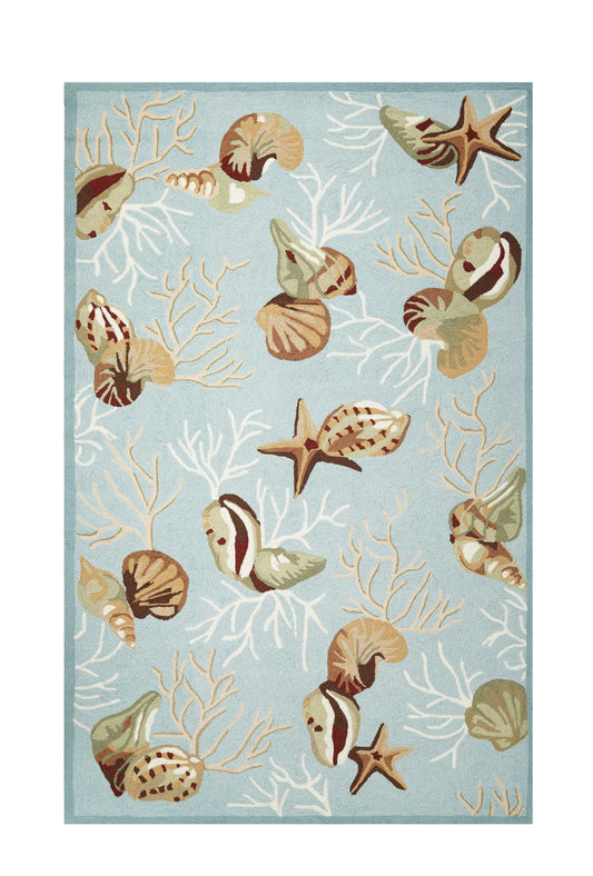 7 x 9  Polyester Blue Rug