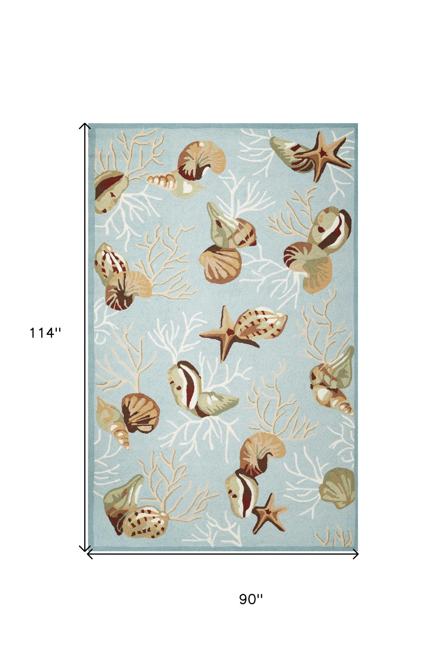 7 x 9  Polyester Blue Rug