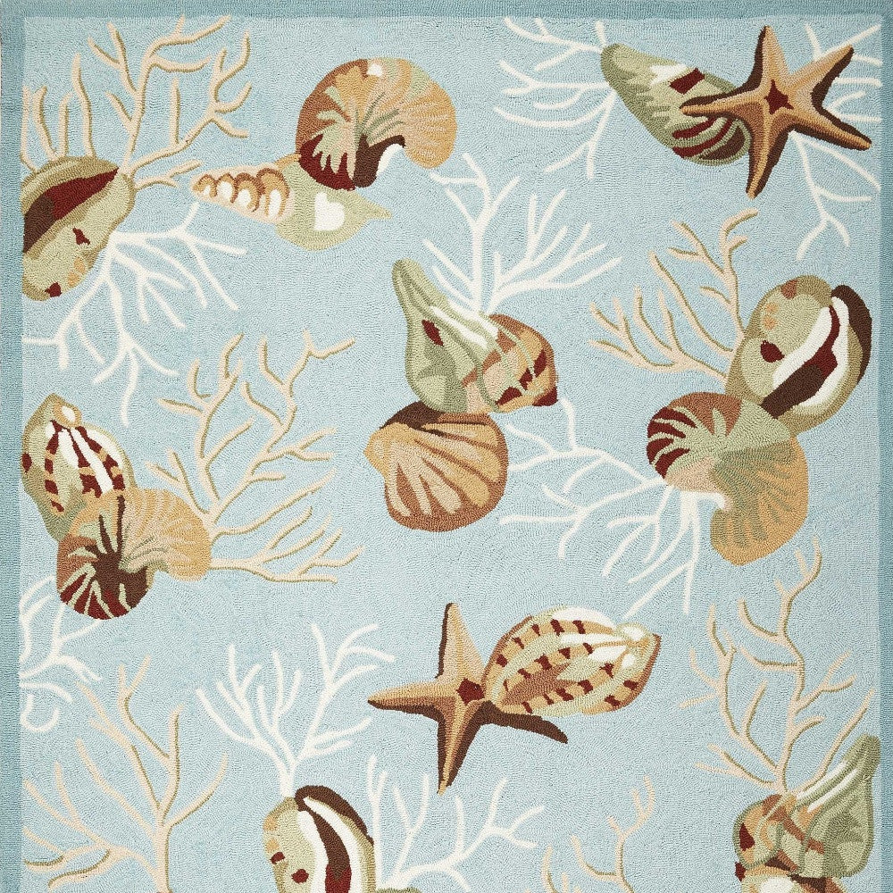 7 x 9  Polyester Blue Rug