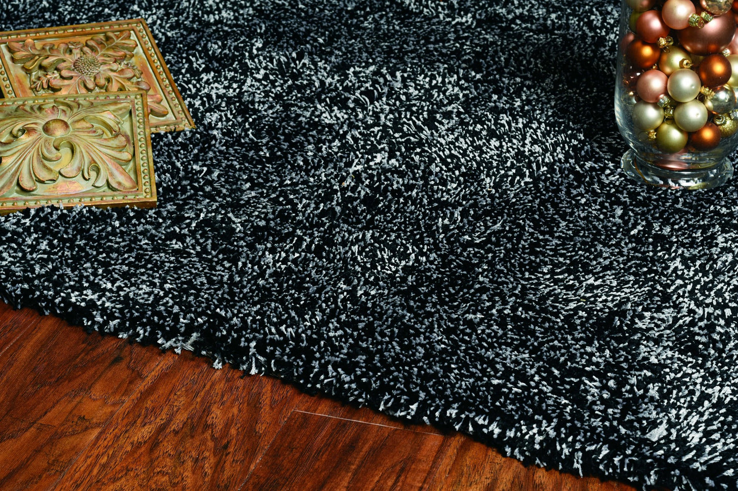 8 x 10 Polyester Black Heather Rug