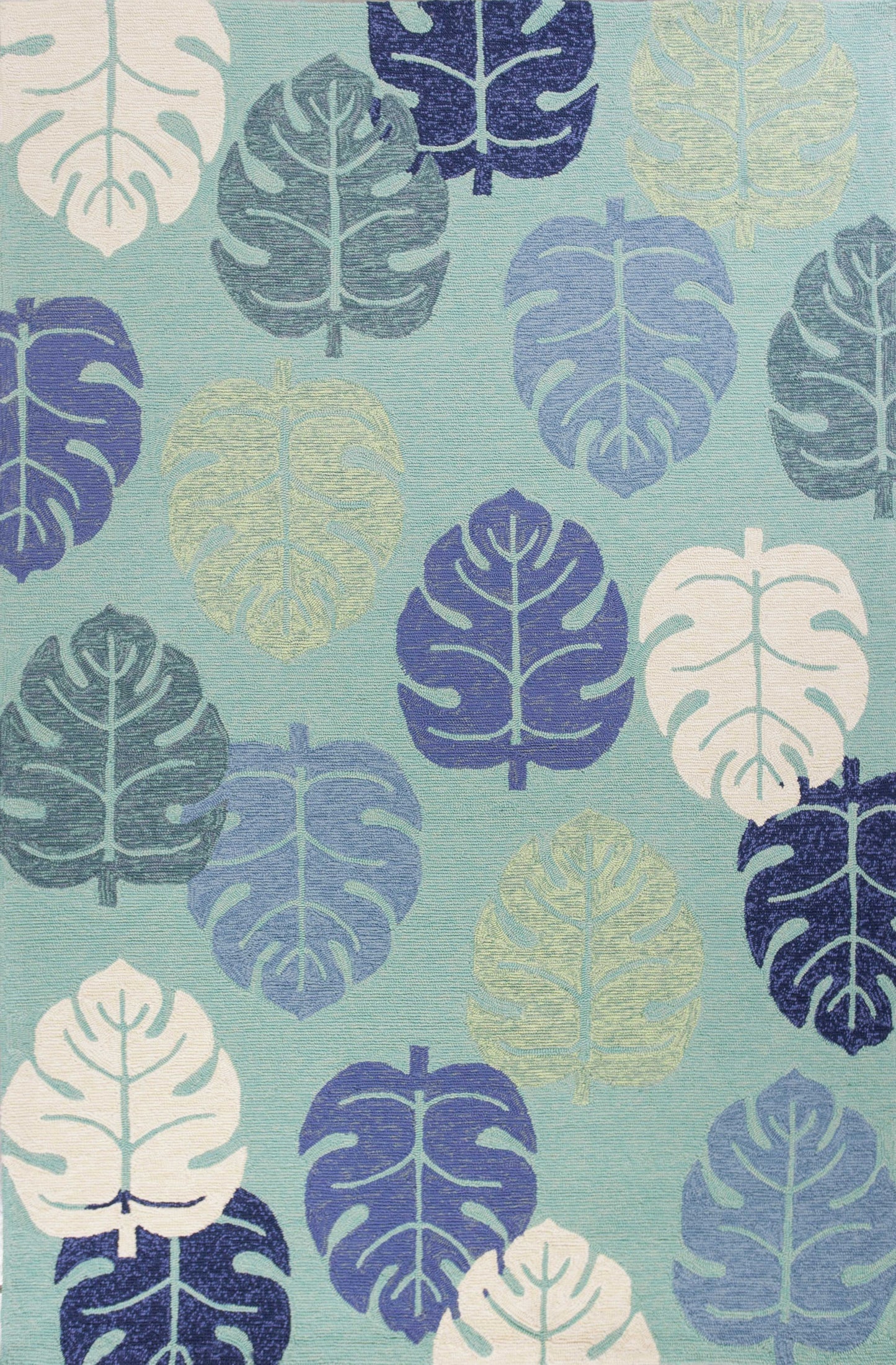 7 x 9  Uv Treated Polypropylene Turquoise Rug