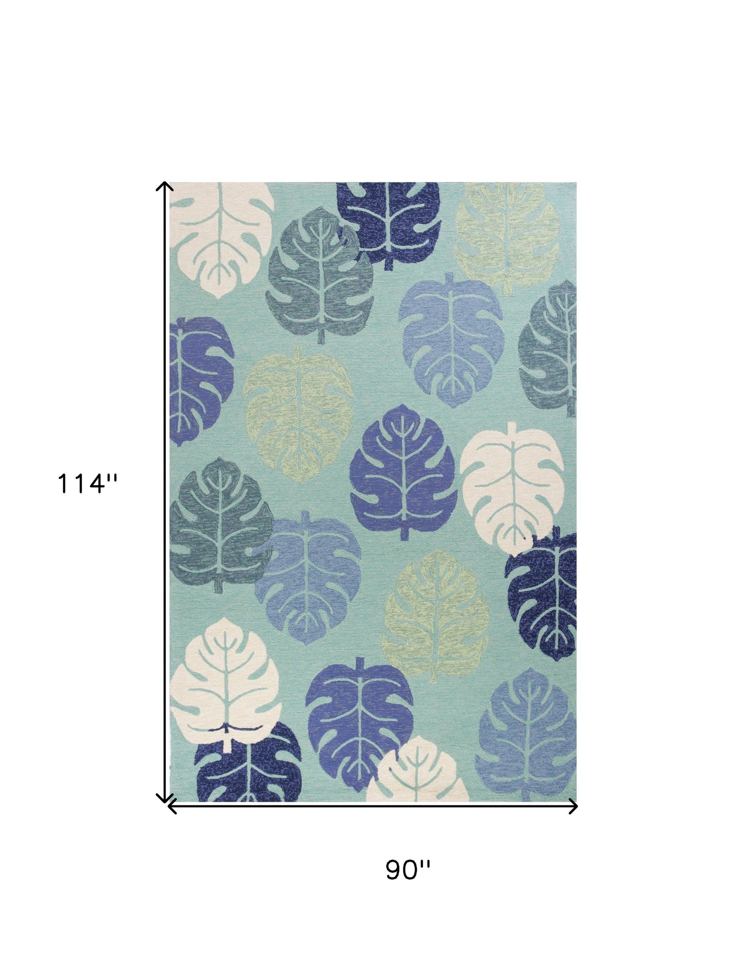 7 x 9  Uv Treated Polypropylene Turquoise Rug