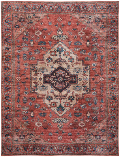Nourison Grand Rust & Multicolor Pet Friendly Machine Washable Rug - Main