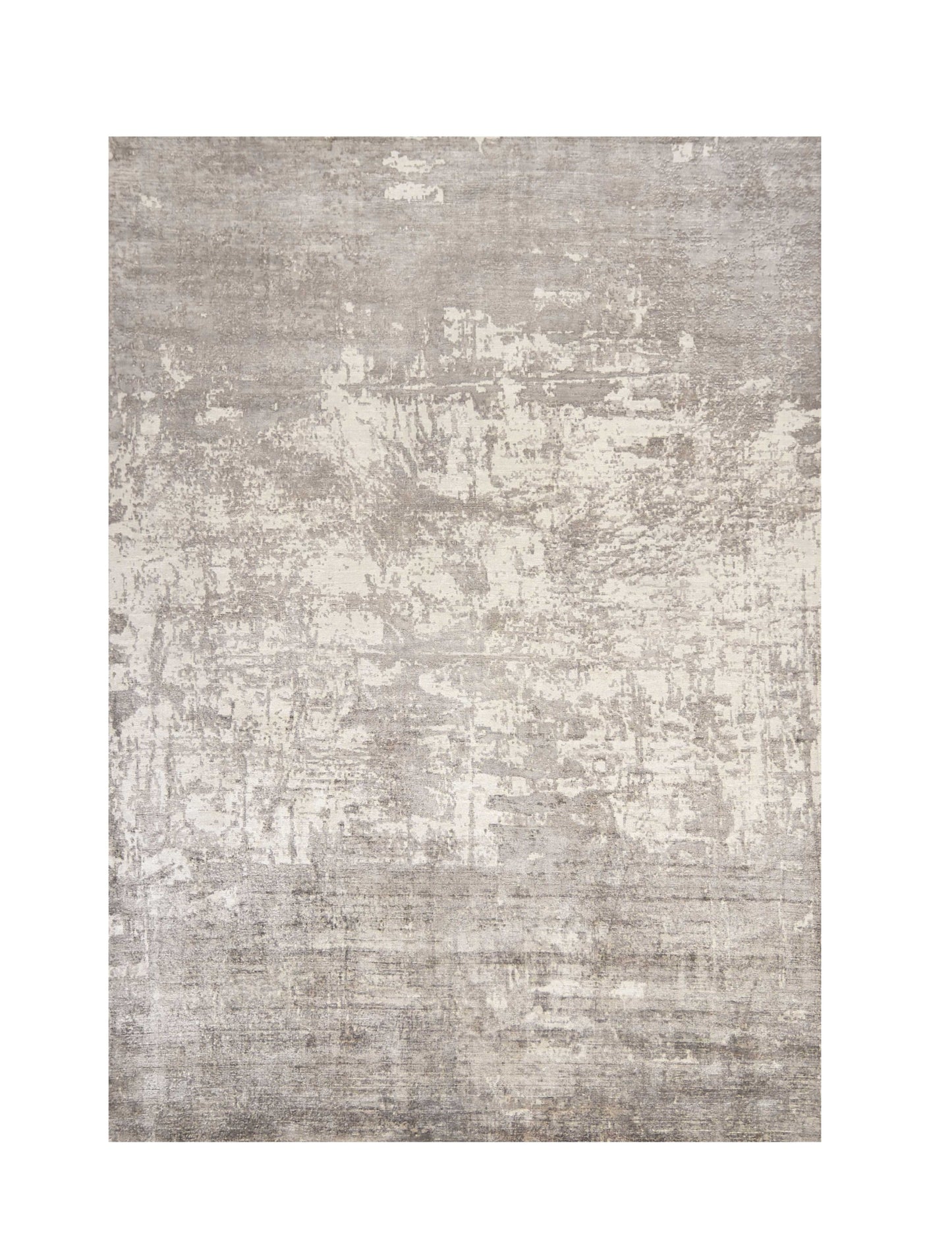 5 x 7 Beige Hand Loomed Brushstroke Indoor Rug