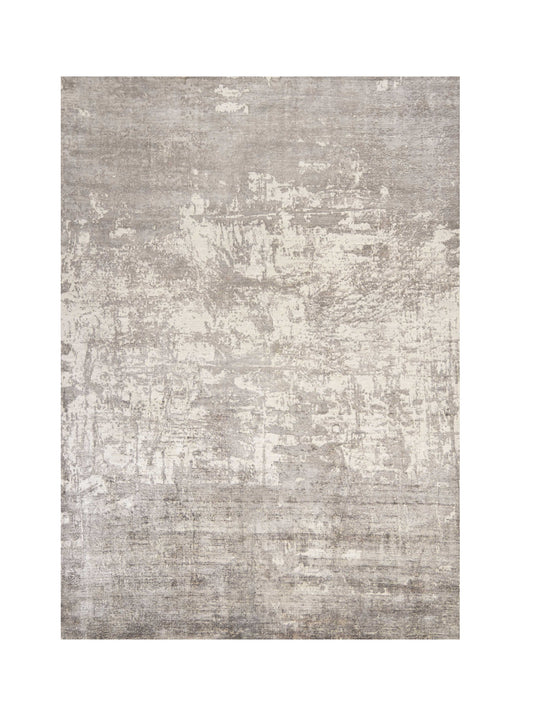 5 x 7 Beige Hand Loomed Brushstroke Indoor Rug