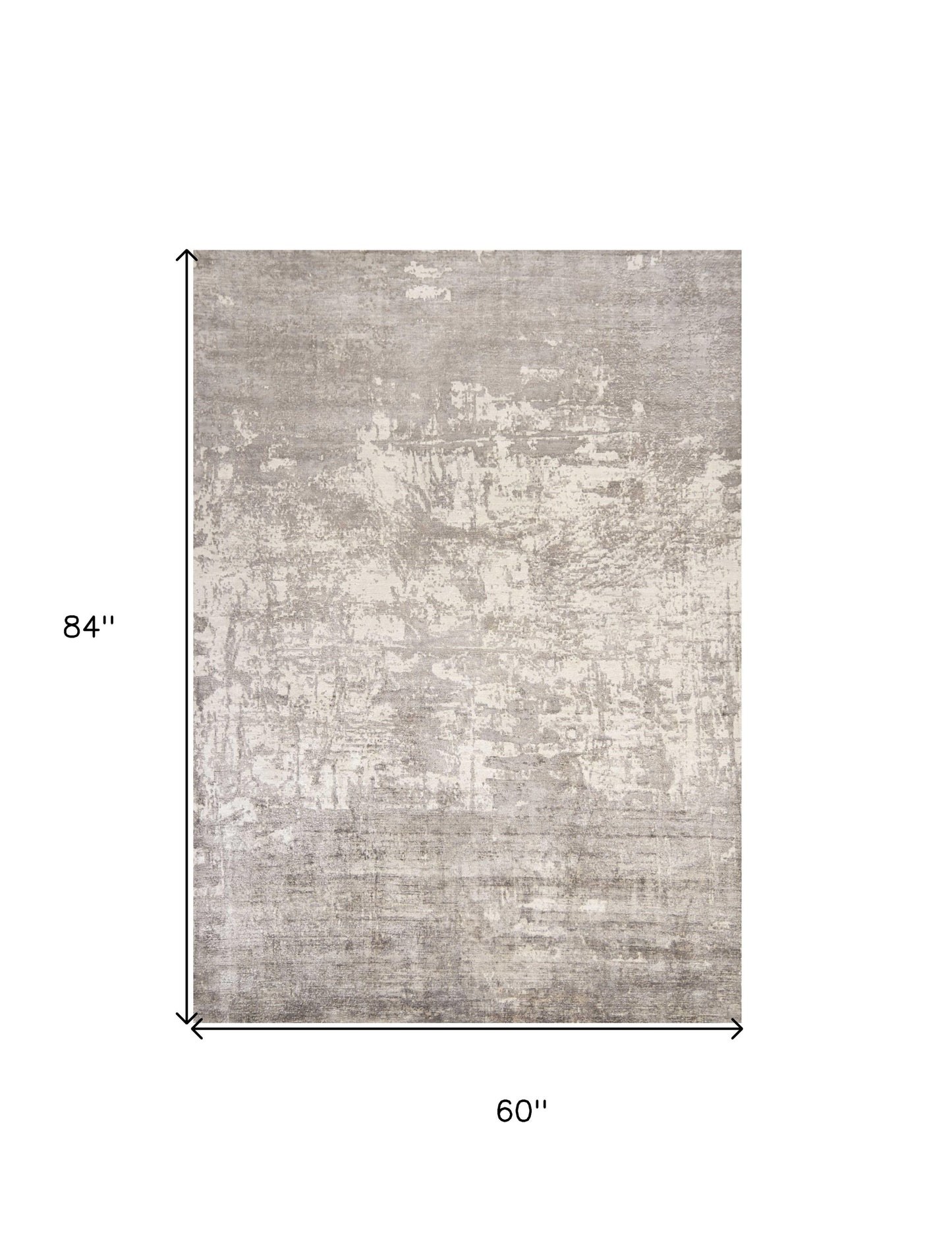 5 x 7 Beige Hand Loomed Brushstroke Indoor Rug