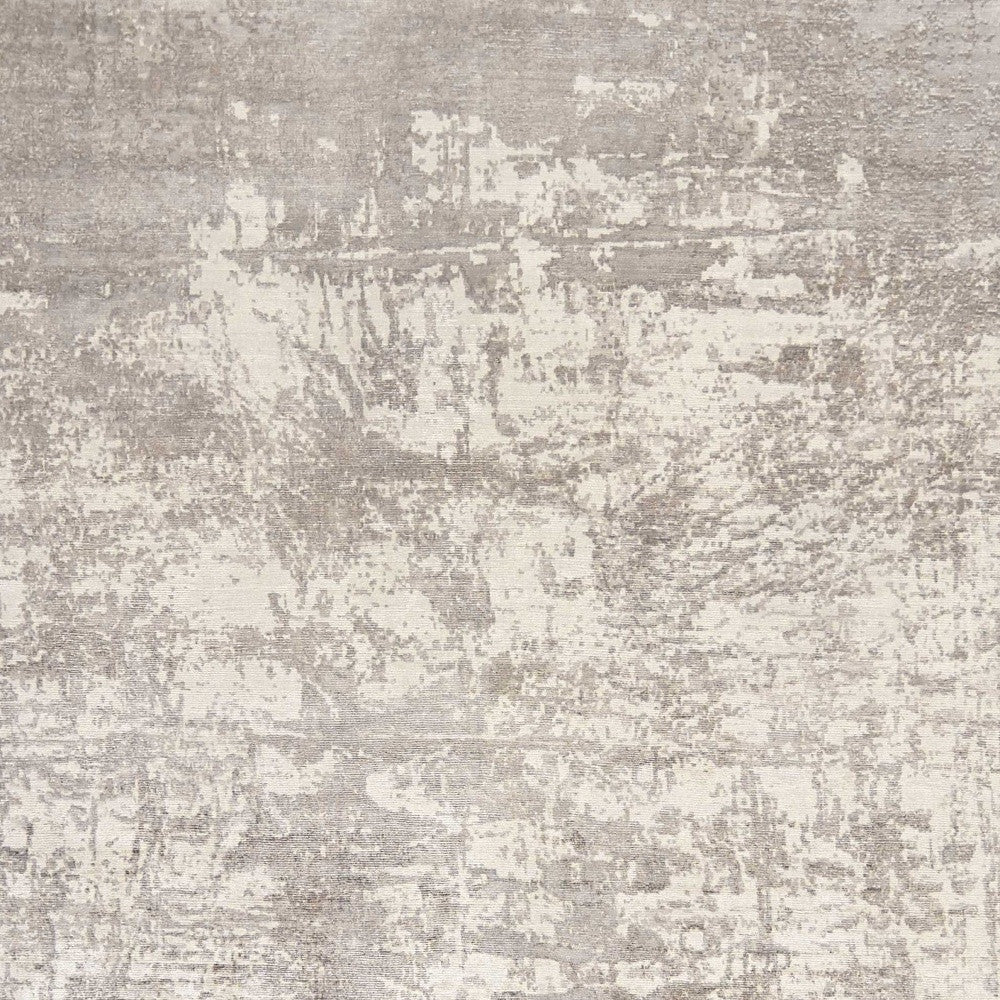 5 x 7 Beige Hand Loomed Brushstroke Indoor Rug
