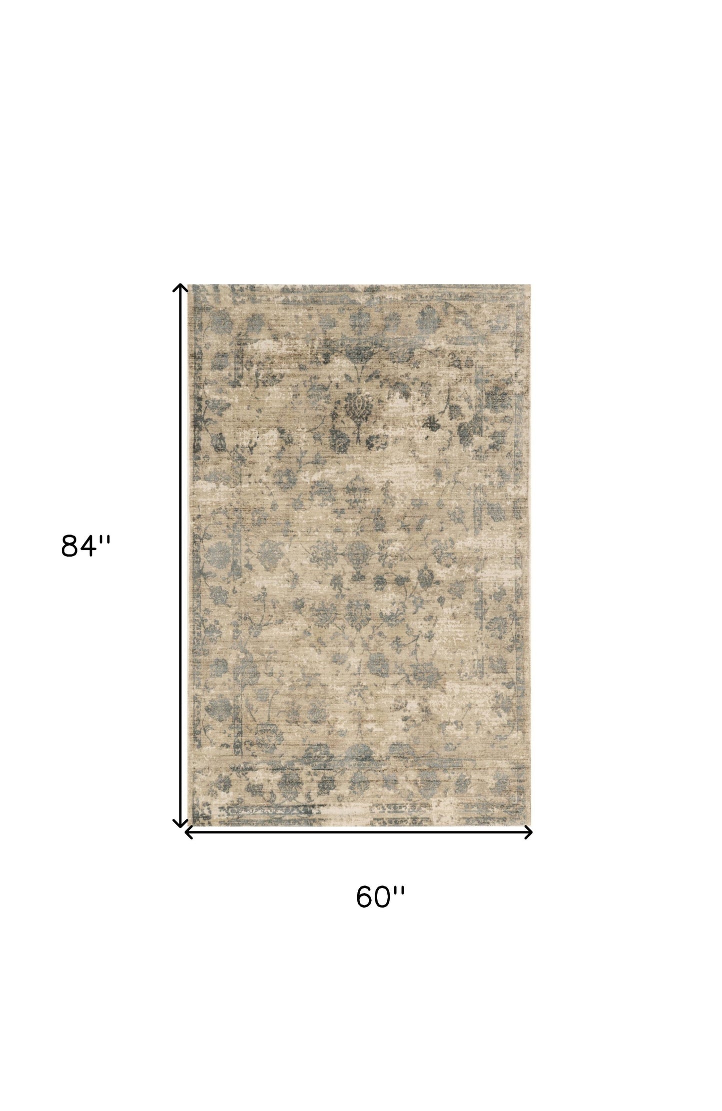 5 x 7  Viscose Sand Or  Blue Rug