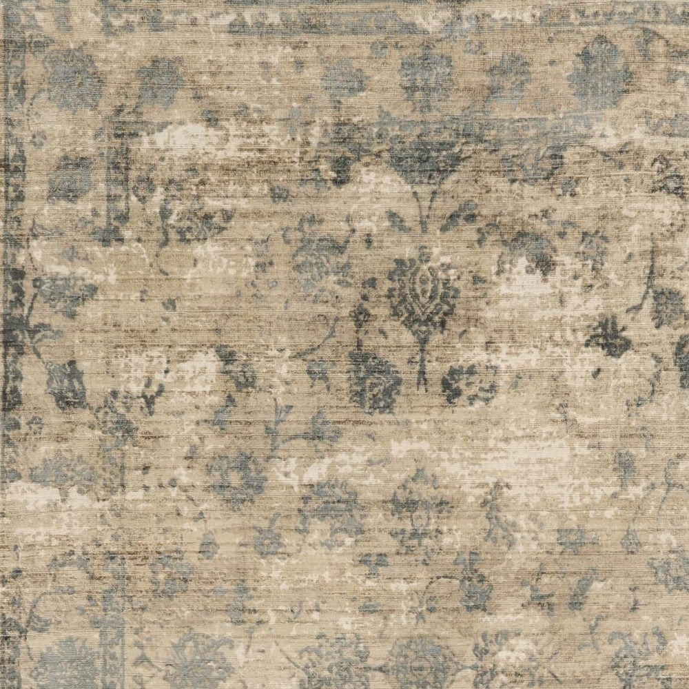 5 x 7  Viscose Sand Or  Blue Rug