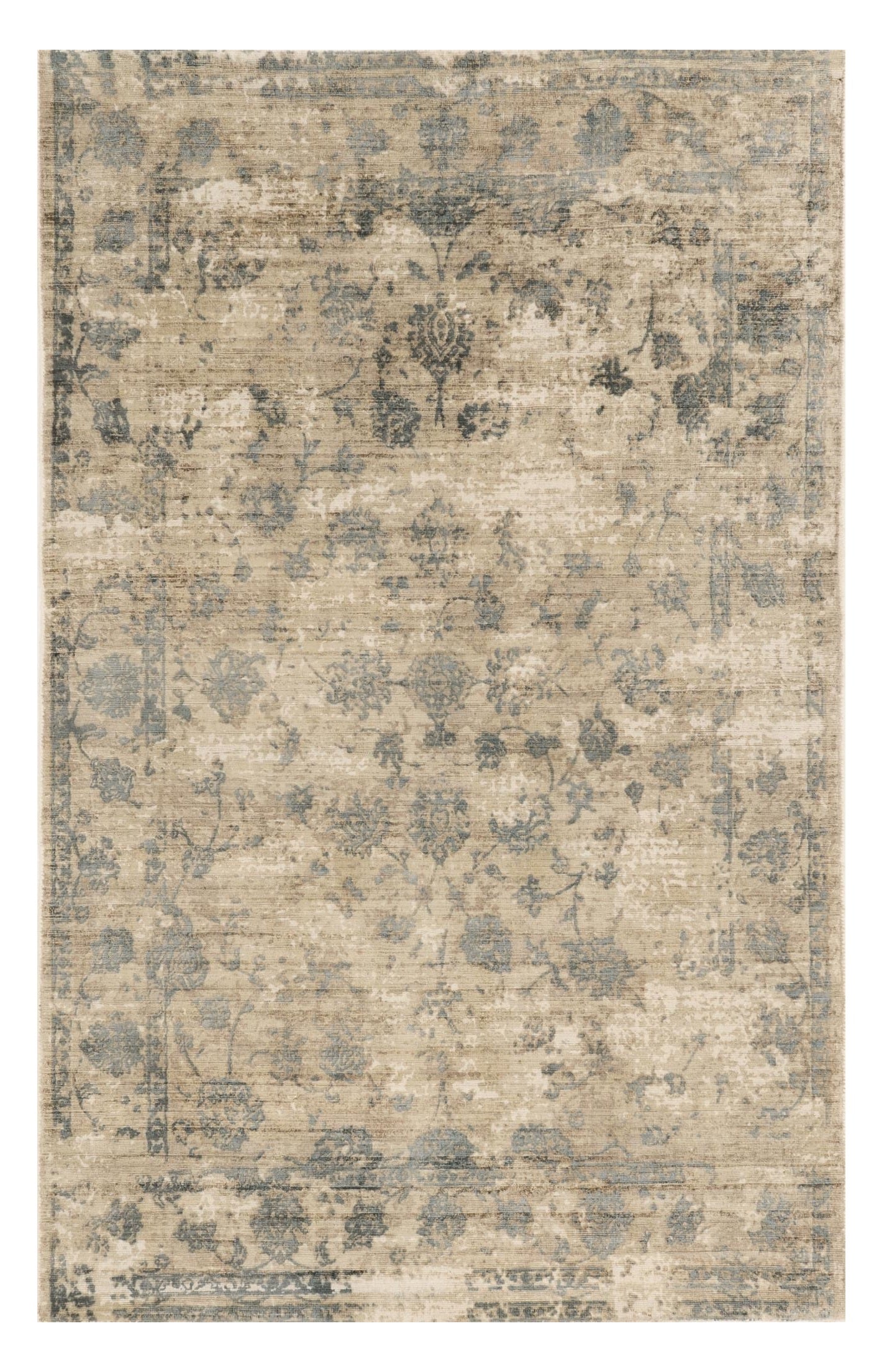 5 x 7  Viscose Sand Or  Blue Rug