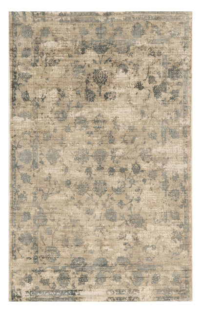 5 x 7  Viscose Sand Or  Blue Rug