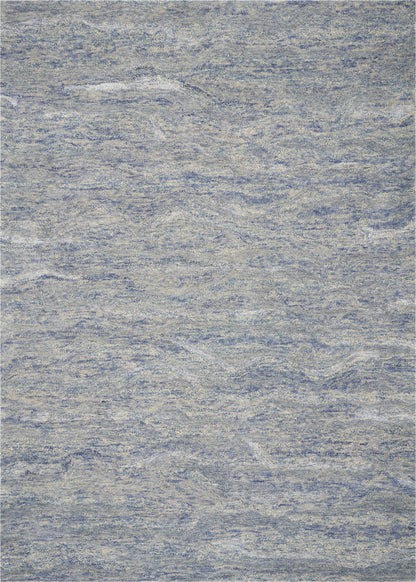 7 x 9 Wool & Viscose Ocean Blue Rug