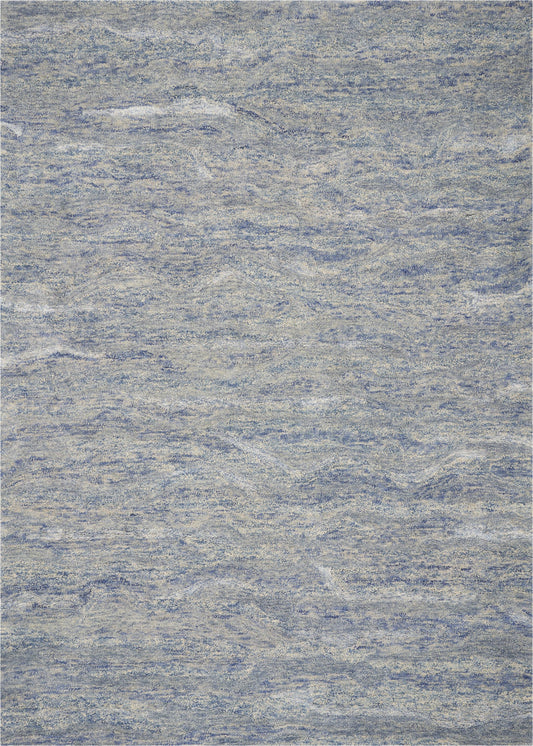 7 x 9 Wool & Viscose Ocean Blue Rug
