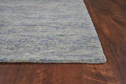 7 x 9 Wool & Viscose Ocean Blue Rug
