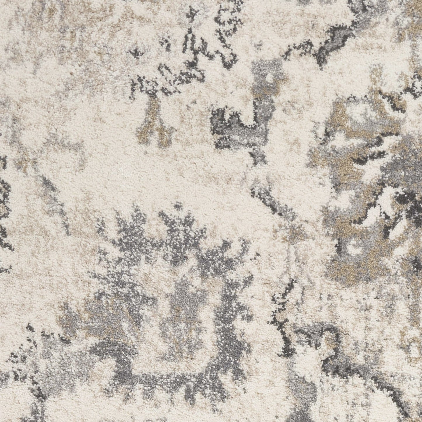 8 x 10 Ivory Machine Woven Distressed Floral Traditional Indoor Rug