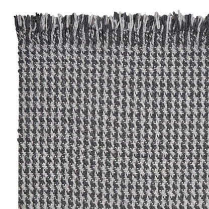 8 x 10 Grey Hand Woven Houndstooth Indoor Rug