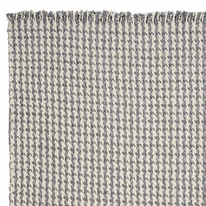 7 x 9 Gray & Ivory Wool Hand Woven Rug