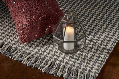 7 x 9 Gray & Ivory Wool Hand Woven Rug