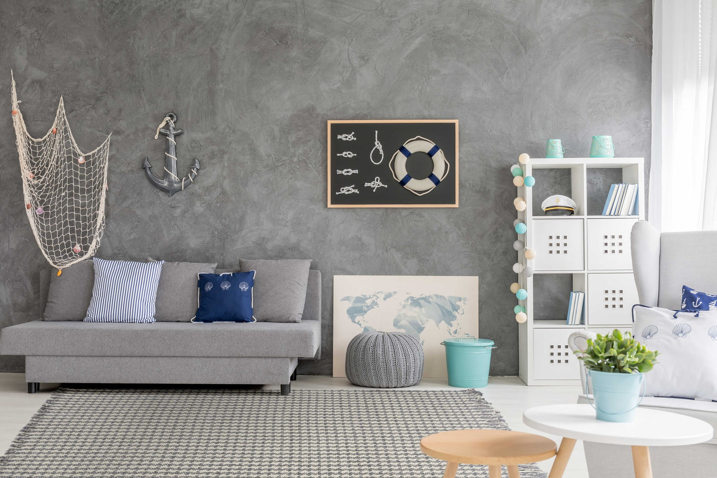 7 x 9 Gray & Ivory Wool Hand Woven Rug