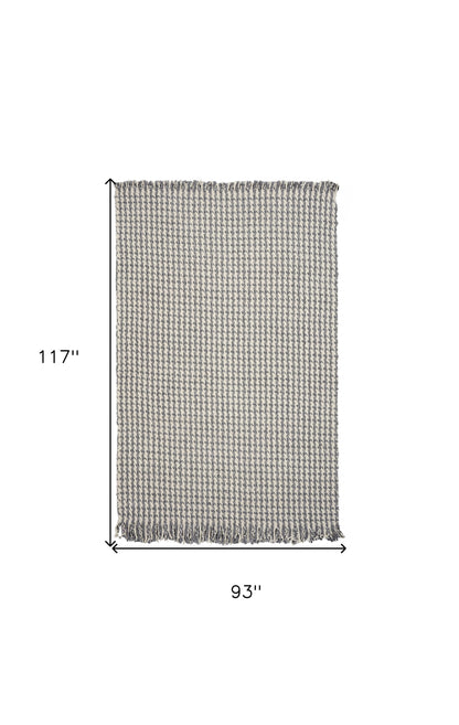 7 x 9 Gray & Ivory Wool Hand Woven Rug