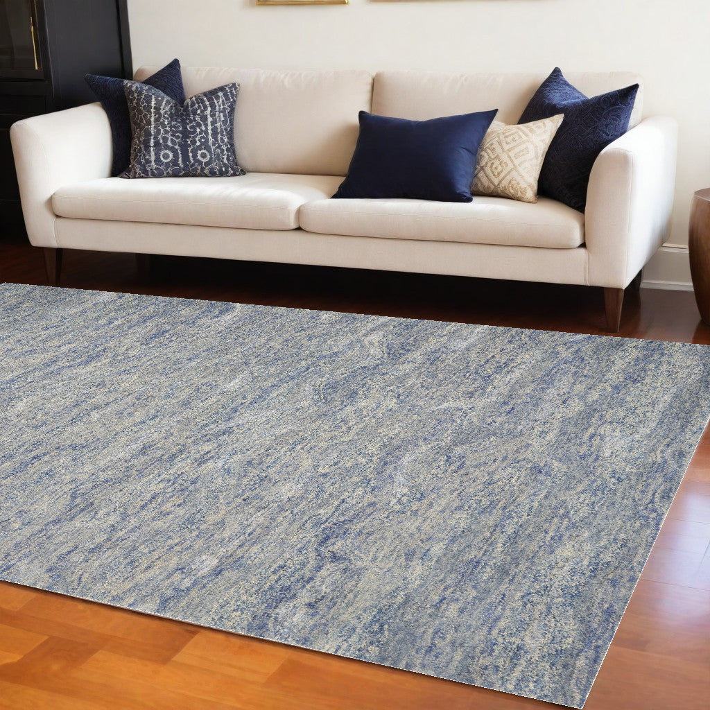 9 x 12 Ocean Blue Hand Tufted Indoor Rug