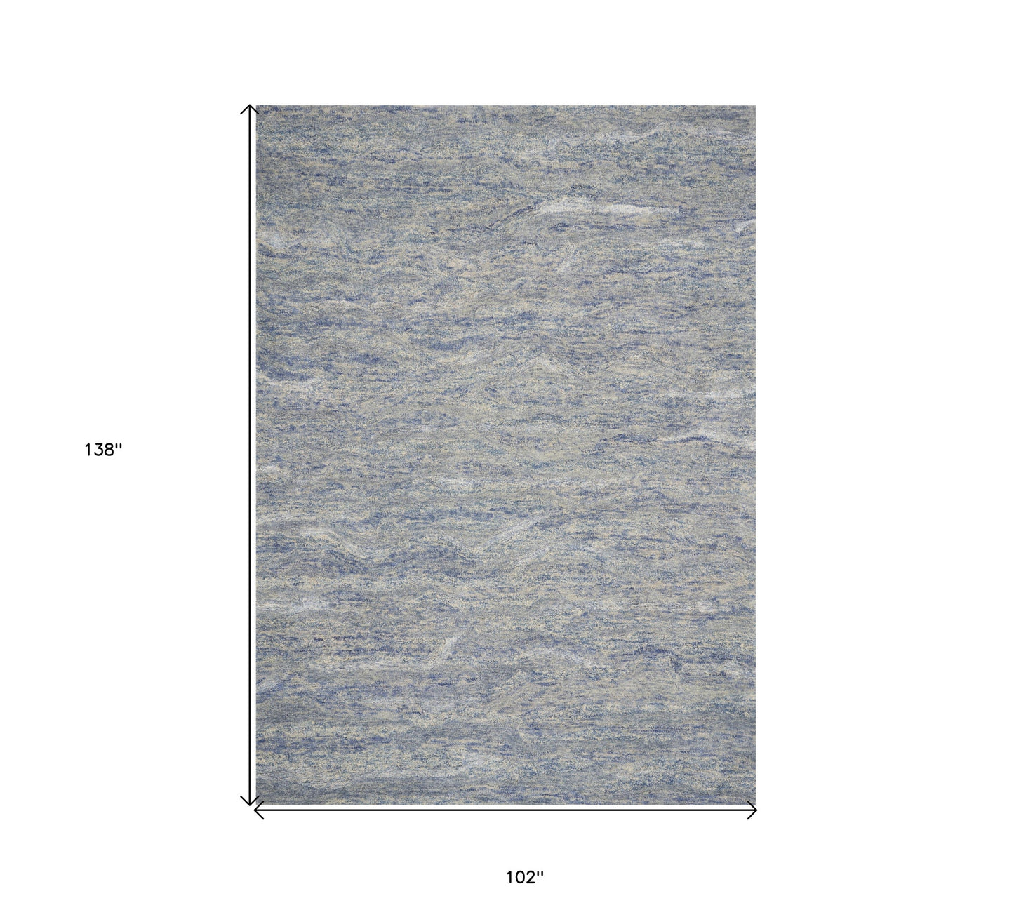 9 x 12 Ocean Blue Hand Tufted Indoor Rug