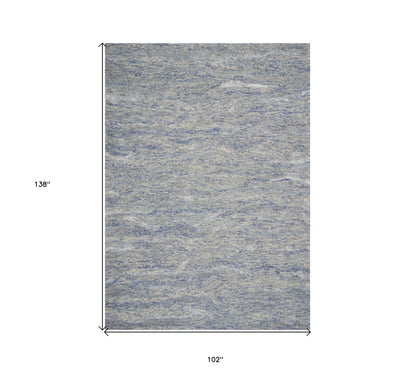 9 x 12 Ocean Blue Hand Tufted Indoor Rug