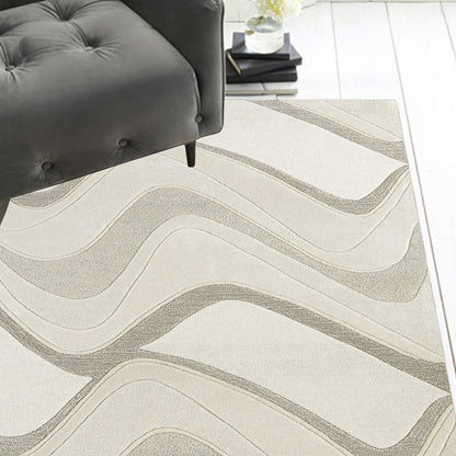 8 x 10 6 Wool Ivory  Rug