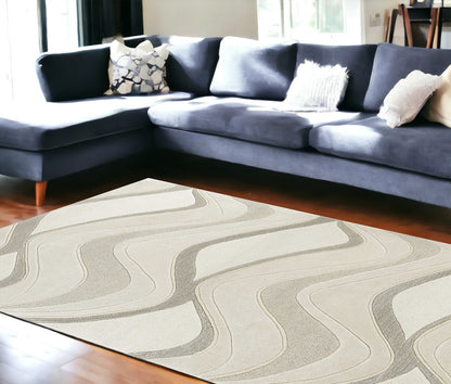 8 x 10 6 Wool Ivory  Rug