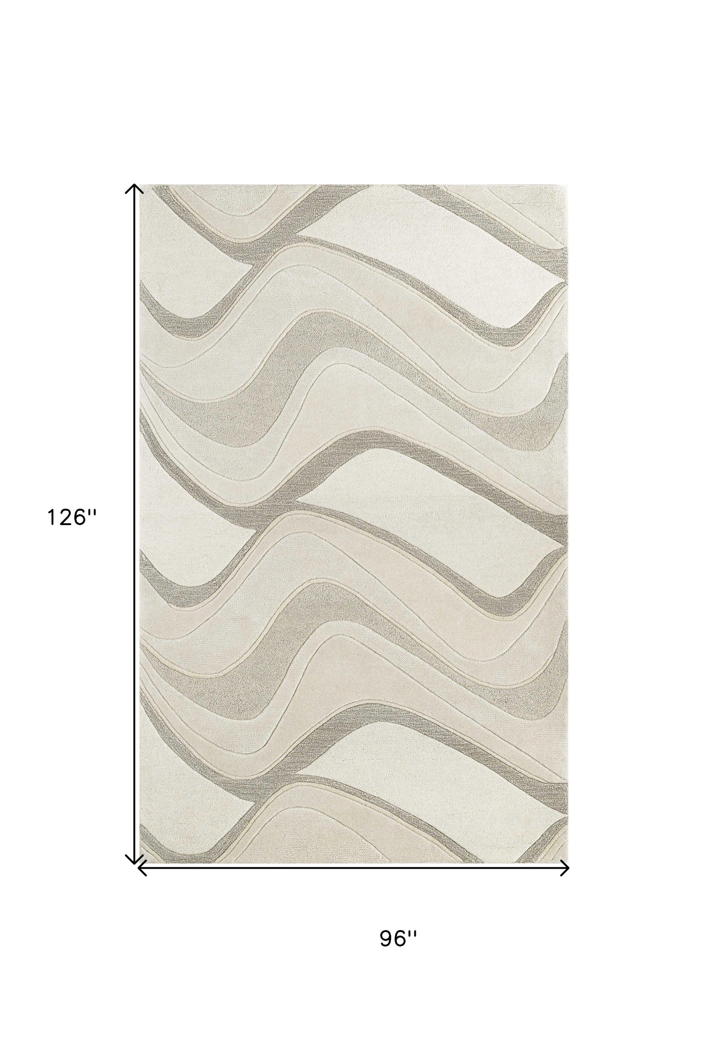8 x 10 6 Wool Ivory  Rug