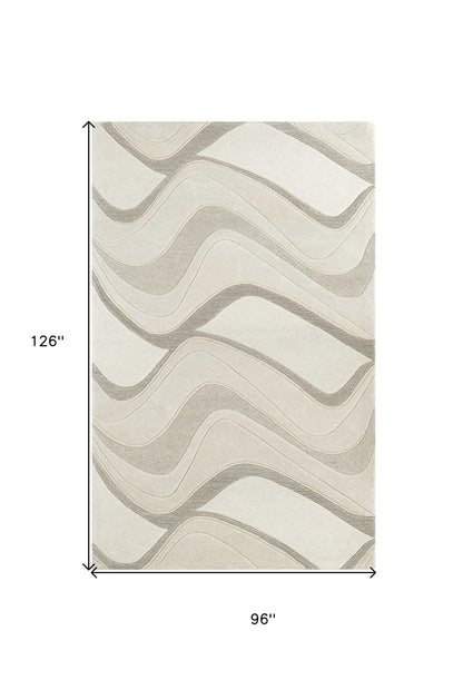 8 x 10 6 Wool Ivory  Rug