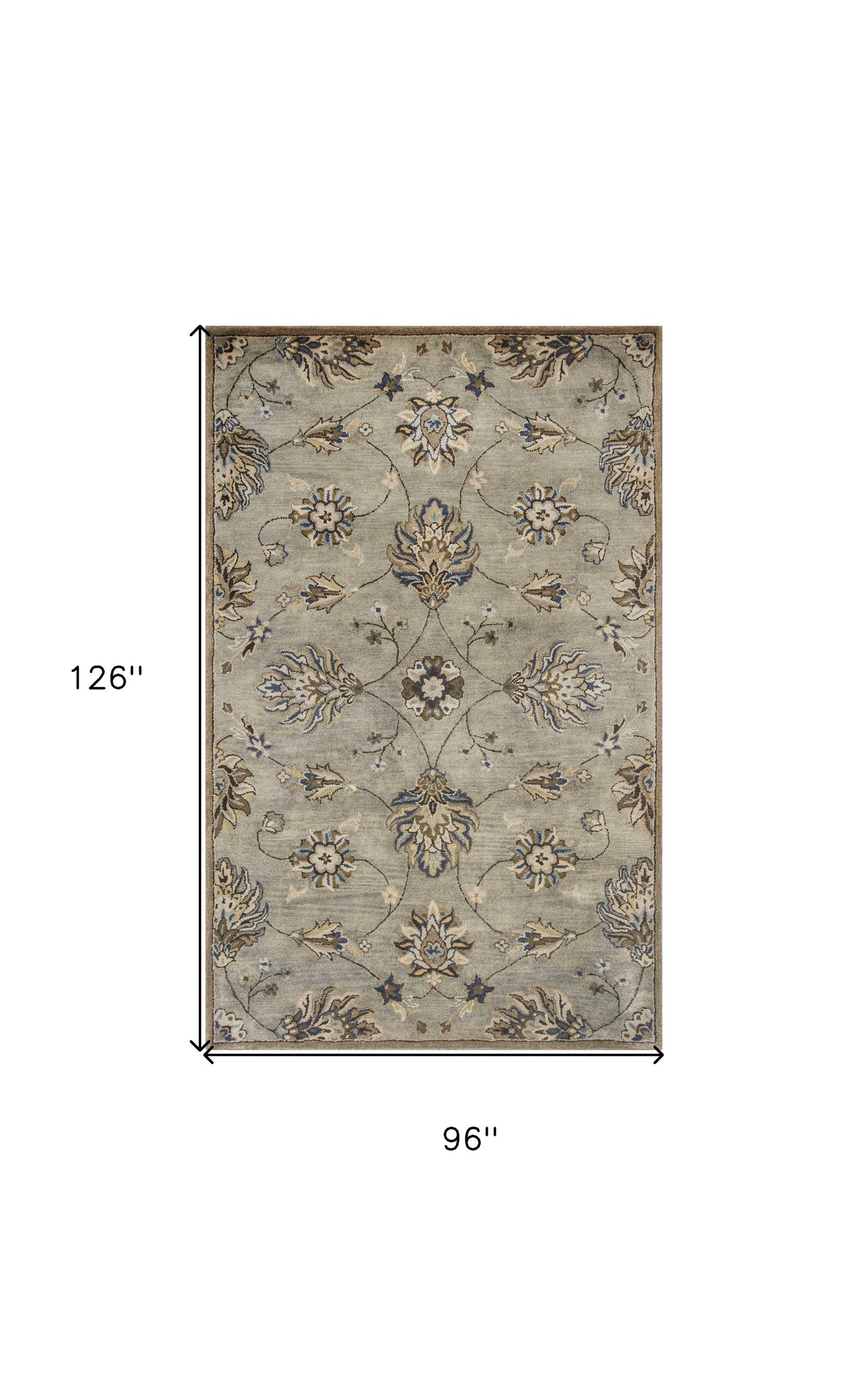 8 x 10 6 Wool Grey Rug