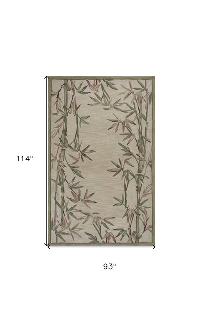 8 x 10 Ivory Wool Handmade Rug