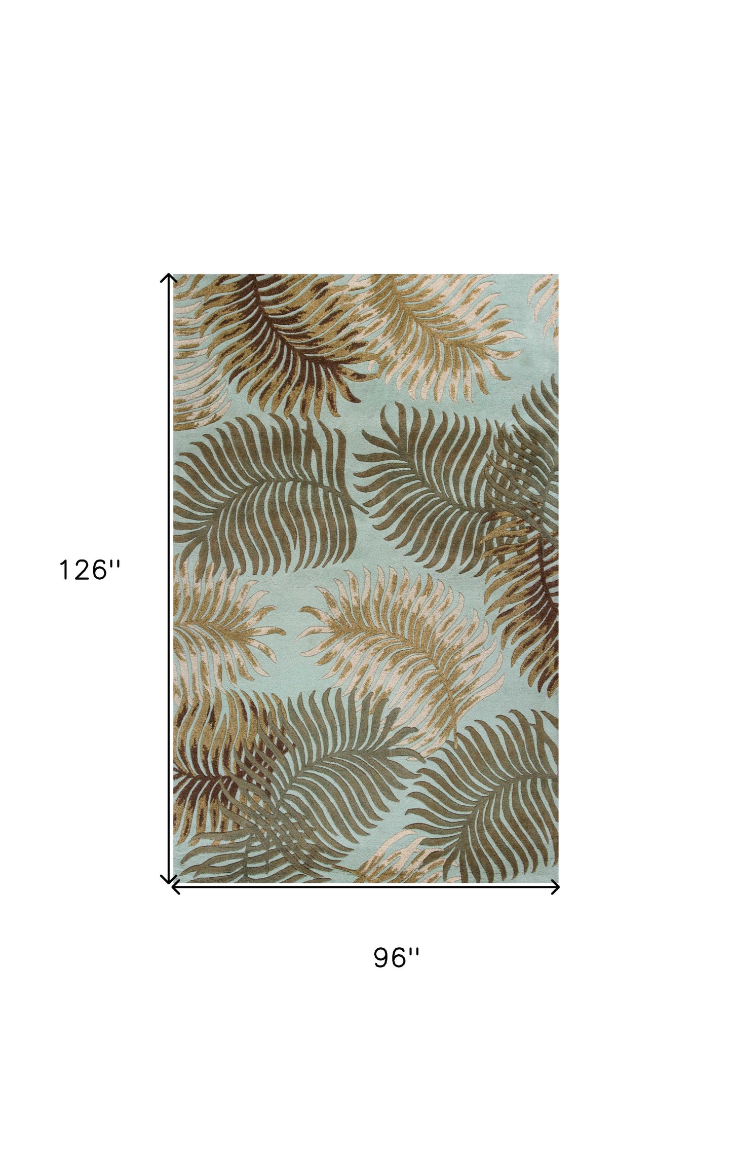 8 x 10 6 Wool Aqua Rug