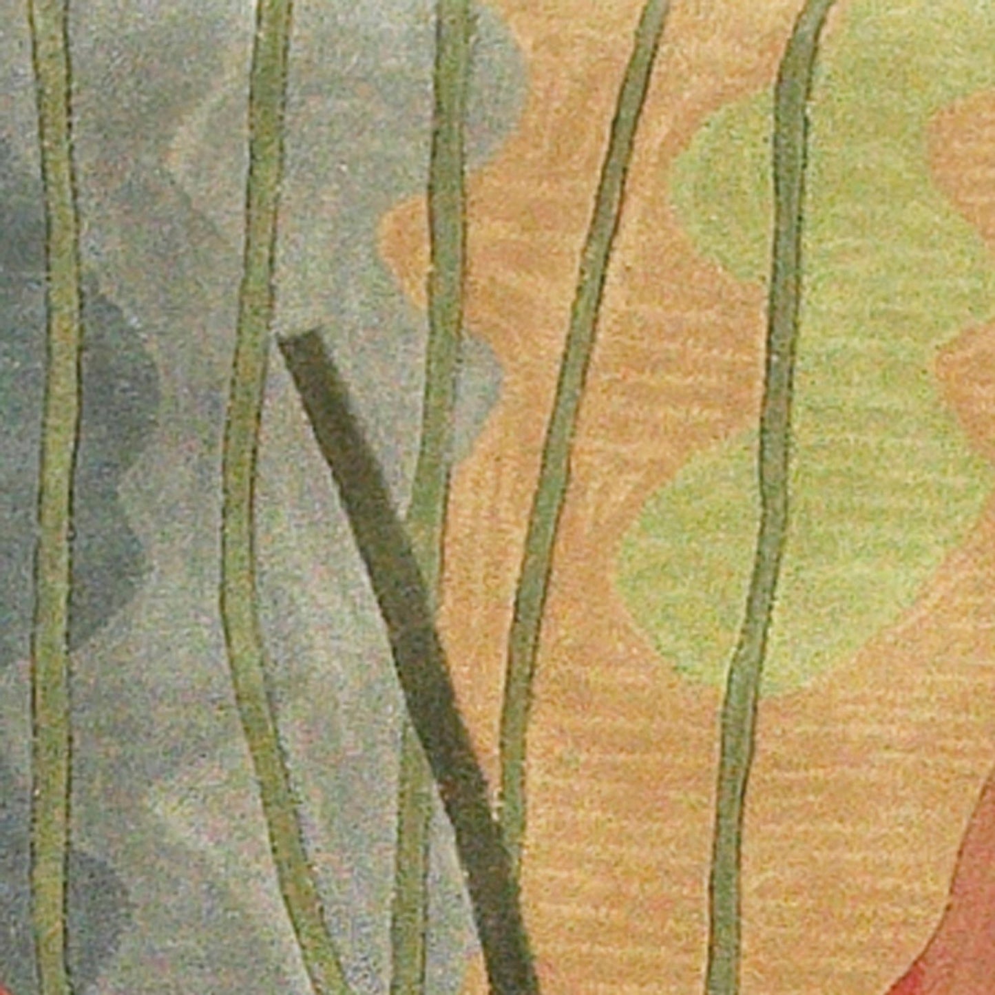 9 x 12 Blue Wool Tropical Botanical Hand Tufted Rug