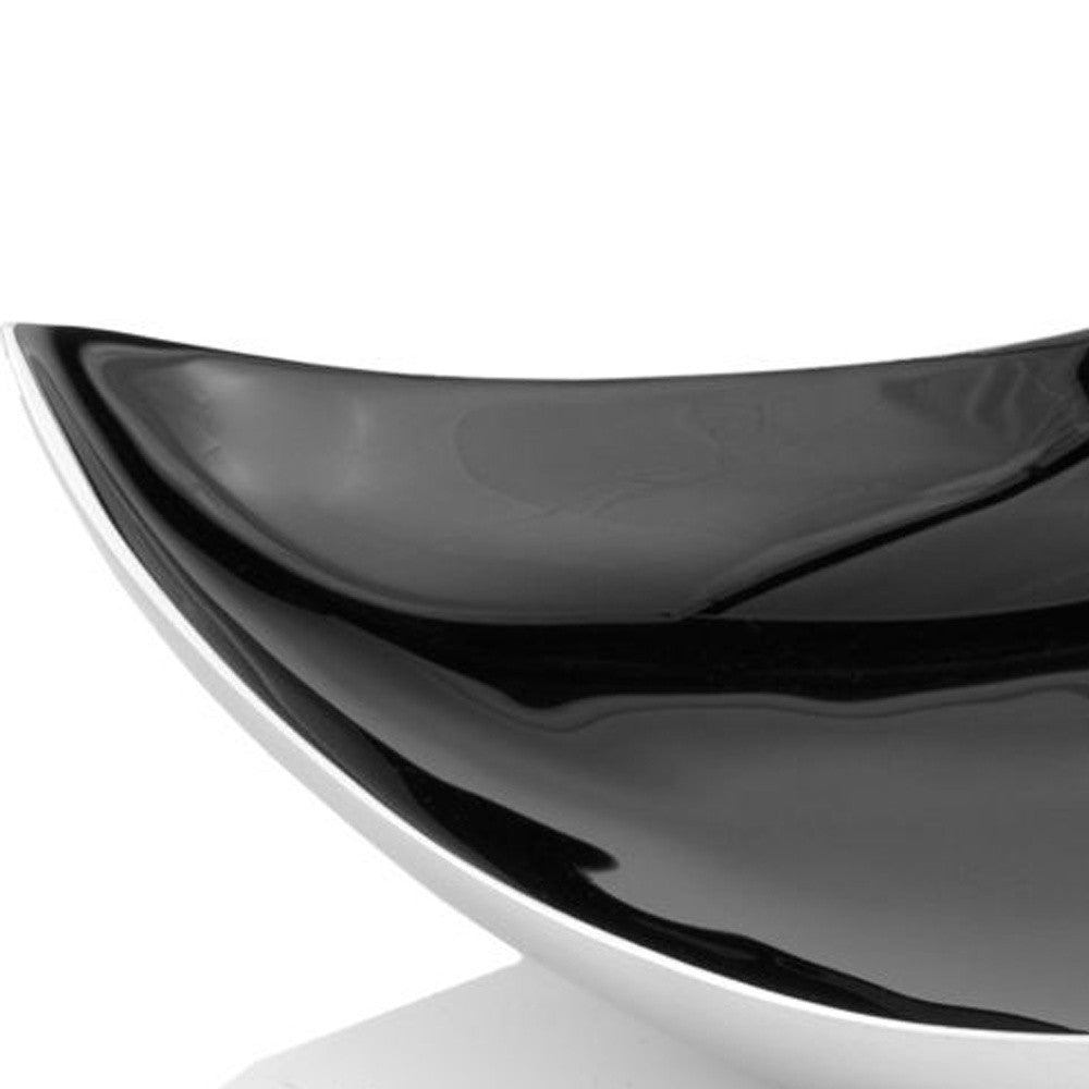 Black and Silver Triangular Bowl