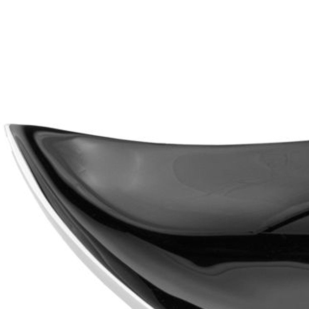 Black and Silver Triangular Bowl
