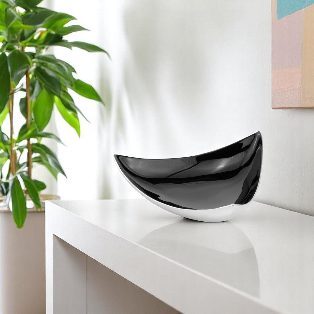 Black and Silver Triangular Bowl