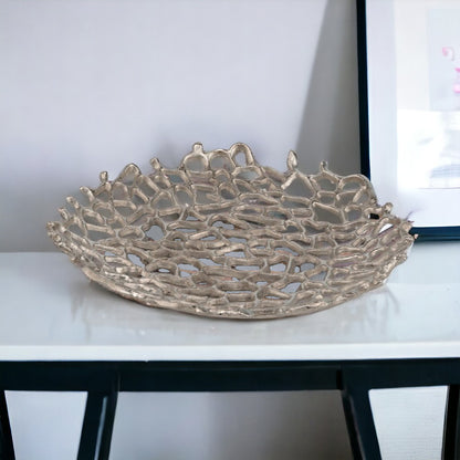 Silver Coral Decorative Bowl