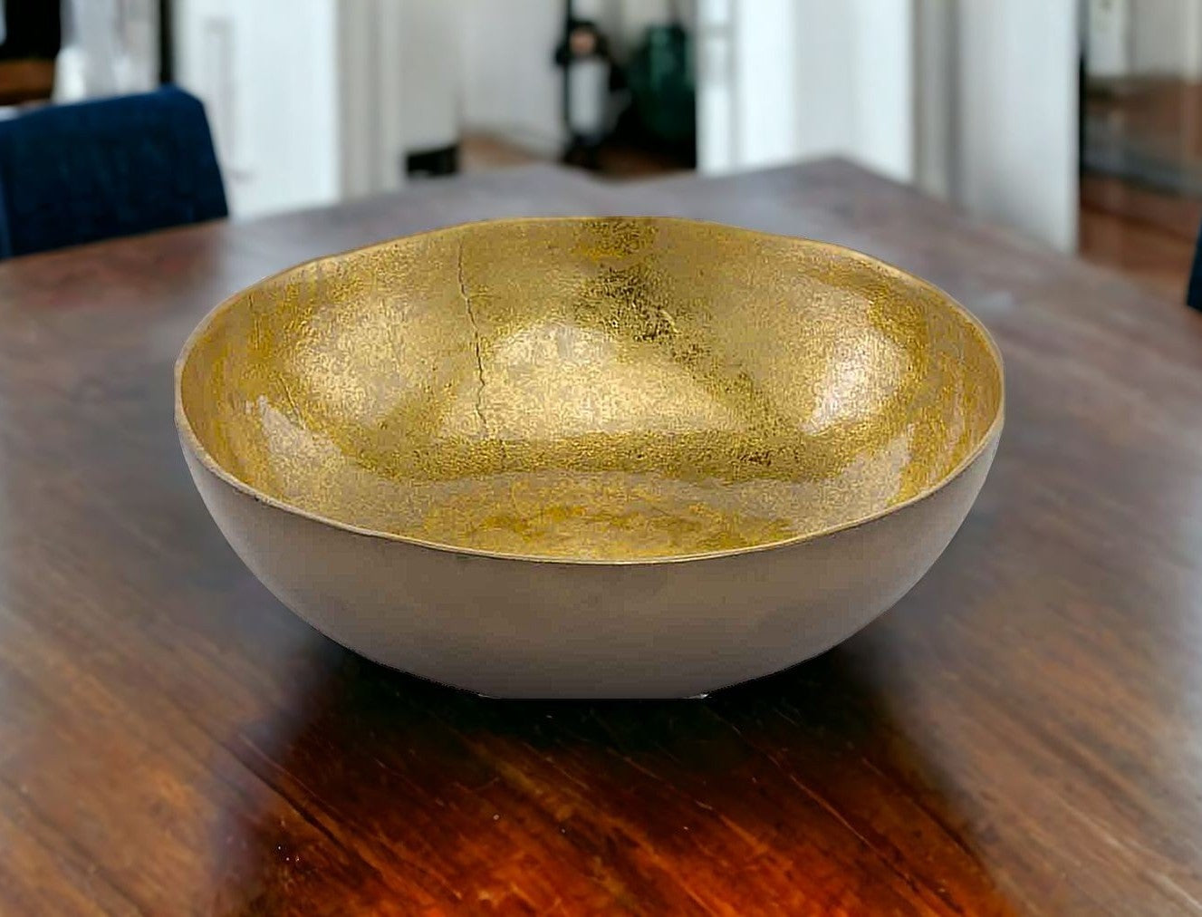 Gold and Bronze Round Centerpiece Bowl